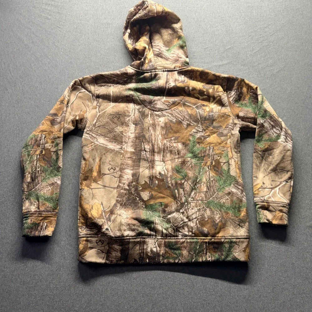 Realtree Xtra Camo Hoodie Pink Logo Girls Large 12-14 Camouflage Sweatshirt